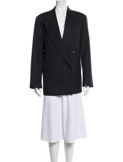 Pre-owned Rohe Virgin Wool Striped Blazer In Grey