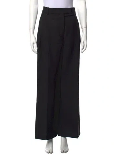 Pre-owned Rohe Virgin Wool Wide Leg Pants In Black