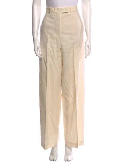Pre-owned Rohe Virgin Wool Wide Leg Pants In Neutral