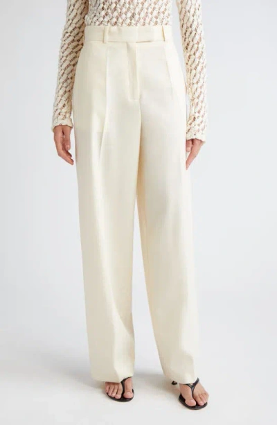 Rohe Virgin Wool Wide Leg Trousers In Off-white