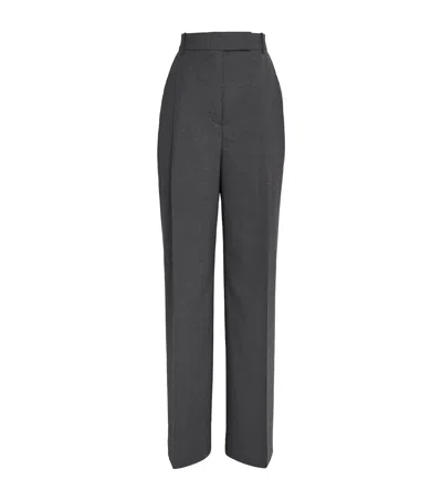 Rohe Virgin Wool Wide-leg Tailored Trousers In Gray