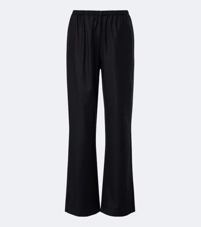 Rohe Róhe Virgin Wool Wide-leg Pants In Black