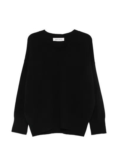 Rohe V-neck Knitted Sweater In Black