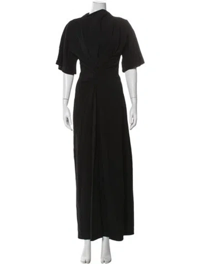 Pre-owned Rohe V-neck Long Dress In Black