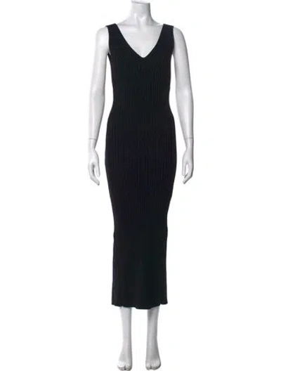 Pre-owned Rohe V-neck Long Dress In Black