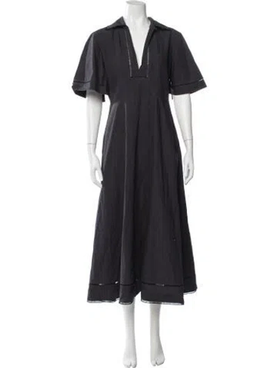 Pre-owned Rohe V-neck Long Dress In Black