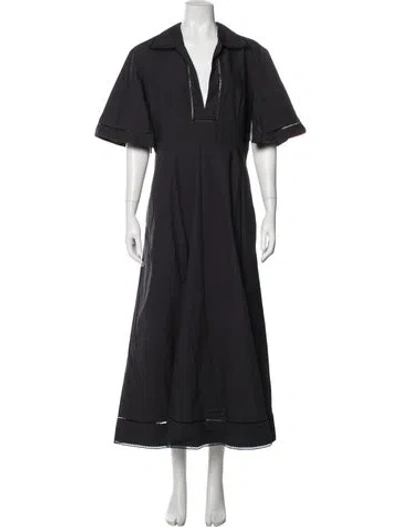 Pre-owned Rohe V-neck Midi Length Dress In Grey