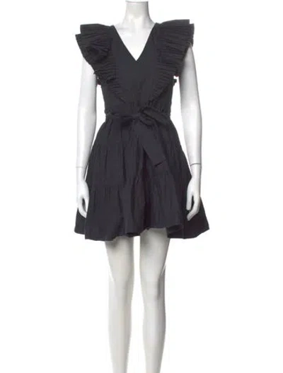 Pre-owned Rohe V-neck Mini Dress In Gray
