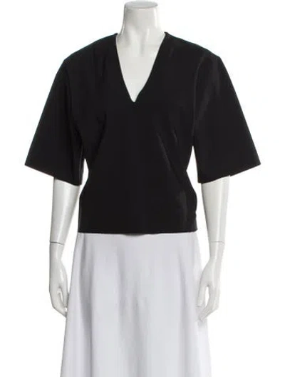 Pre-owned Rohe V-neck Short Sleeve Top In Gray