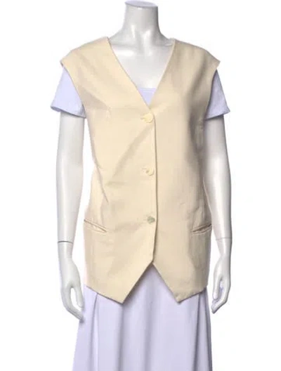 Pre-owned Rohe V-neck Sleeveless Top In Neutral