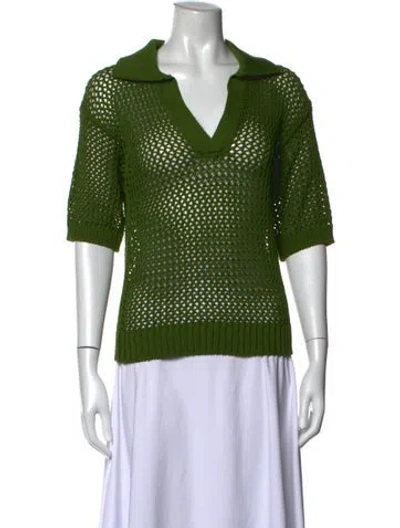 Pre-owned Rohe V-neck Sweater In Green