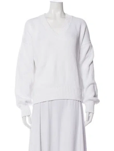 Pre-owned Rohe V-neck Sweater In White