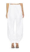 Rohe Crushed Cotton Volume Trousers Optic White In White