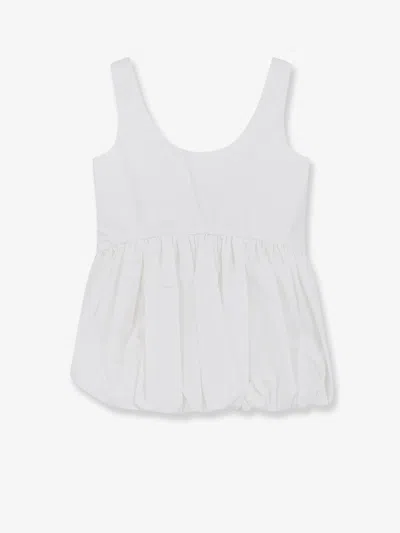 Rohe Voluminous Peplum Cotton Tank Top In White