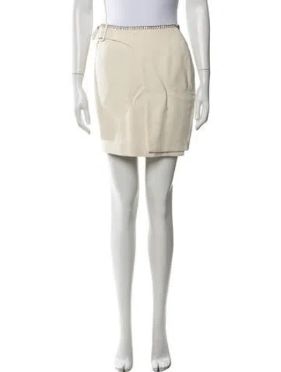Pre-owned Rohe Whipstitch Trim Mini Skirt In Neutrals