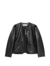Rohe Whipstitch-trim Collarless Jacket In Black