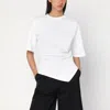 Rohe Asymmetrical White Organic Cotton Woven T-shirt In White