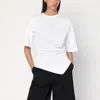 Rohe Asymmetrical White Organic Cotton Woven T-shirt In White