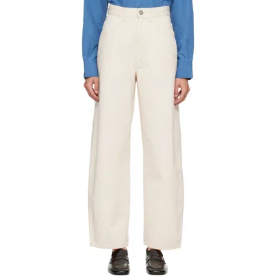 Rohe White Berber Barrel Leg Jeans In 103_412 Ecru