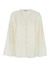 Rohe White Blouse With V Neck And Toggle Closure On The Front