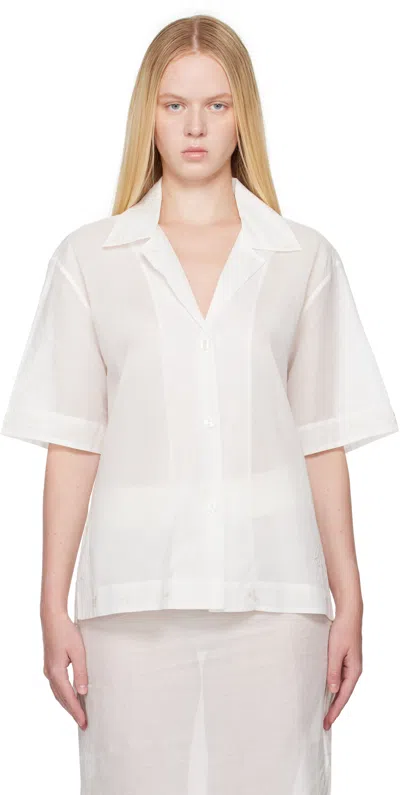 Rohe White Camp Collar Organza Shirt