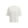 Rohe White Womens Oversized Crew Neck T-shirt In Cotton Blend In Gray
