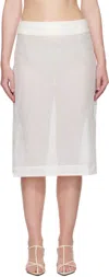 Rohe White Embroidered Organza Midi Skirt