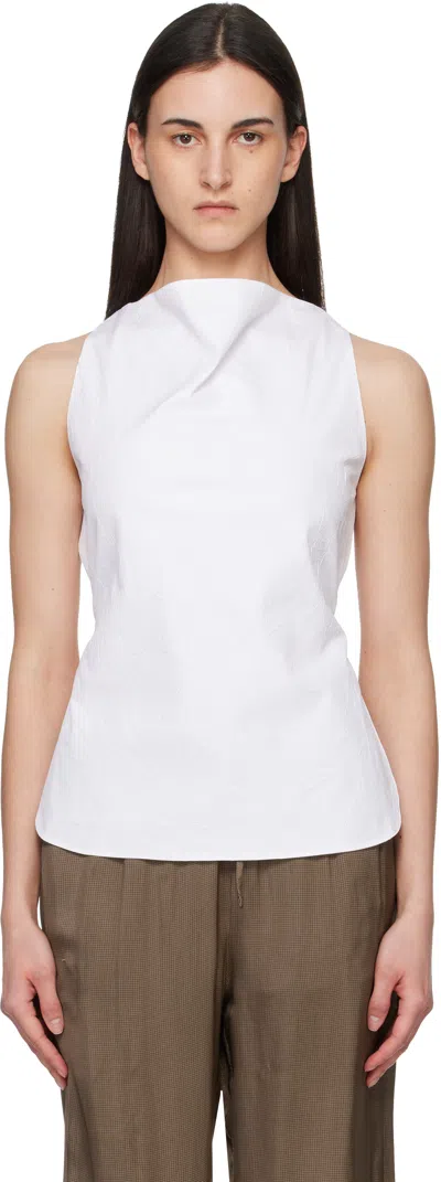 Rohe White Open Back Crushed Cotton Top