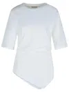 Rohe Asymmetrical White Organic Cotton Woven T-shirt In White