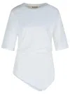 Rohe Asymmetrical White Organic Cotton Woven T-shirt In White