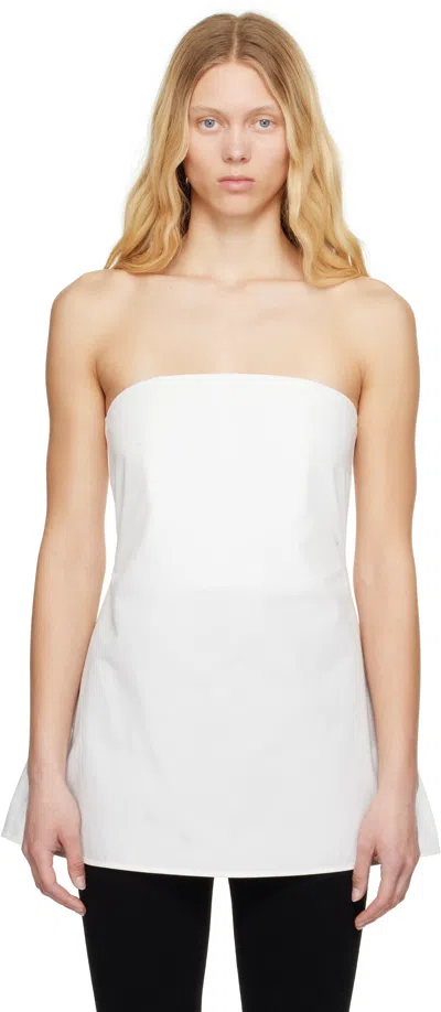 ROHE WHITE SCULPTURAL COTTON TOP