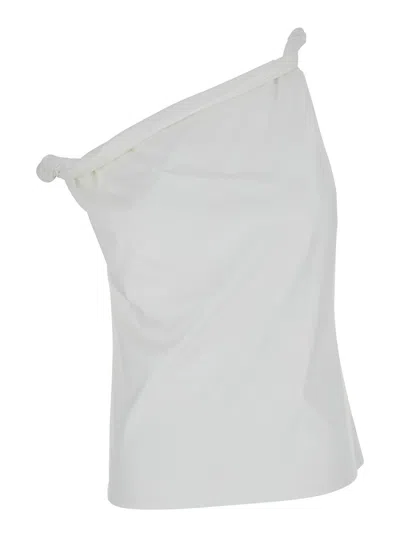Rohe White Sculptural Top With Sculptural Details In Cotton And Silk For Women