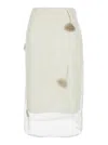 Rohe White Skirt With All-over Tulip Embellishments In Silk Woman In White