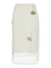 Rohe White Skirt With All-over Tulip Embellishments In Silk Woman