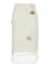 Rohe White Skirt With All-over Tulip Embellishments In Silk Woman