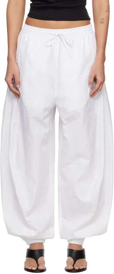Rohe White Volume Crushed Cotton Trousers