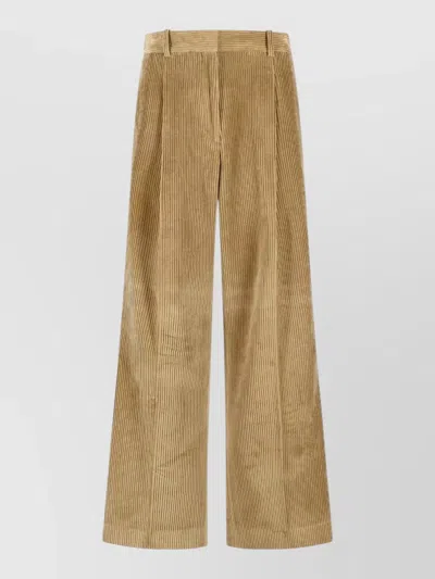 Rohe Wide Leg Corduroy Trousers Belt Loops In Nude