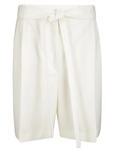 Rohe Wide-leg Pants With Belt In Lightweight Wool In White