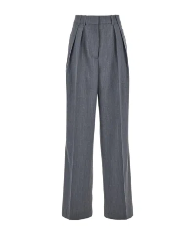 Rohe Róhe Wide-leg Pleated Trousers In Gray