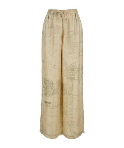 Rohe Róhe Wide Leg Satin Trousers In Neutral