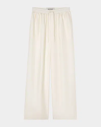 Rohe Wide-leg Silk Trousers In White