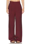 Rohe Wide Leg Single Pleated Tailored Trousers In Port Changeant