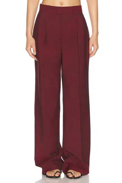 Rohe Wide Leg Single Pleated Tailored Trousers In Port Changeant