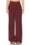Rohe Wide Leg Single Pleated Tailored Trousers In Port Changeant In Port Changeant