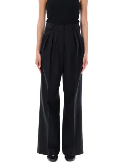Rohe Wide Leg Taylored Trousers In Black