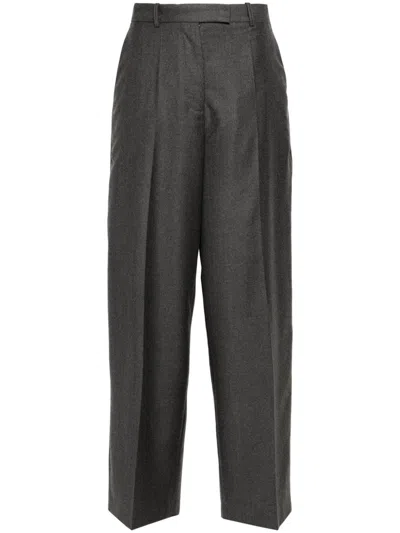 Rohe Wide-leg Trousers In Dark Grey Melange
