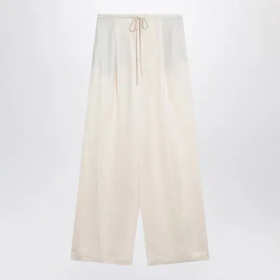 ROHE WIDE-LEG TROUSERS IN PEARL COLOUR