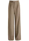 Rohe Wide-leg Wool Trousers In Khaki