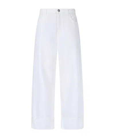 Rohe Róhe Wide-leg Cuffed Jeans In White