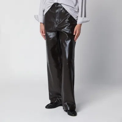 Rohe Wide-leg Leather Trousers In Black